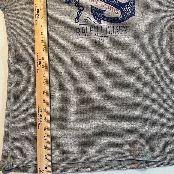Men’s Polo Ralph Lauren Waffle Knit Graphic Thermal XL Grey & Blue Nautical GUC - Picture 4 of 7